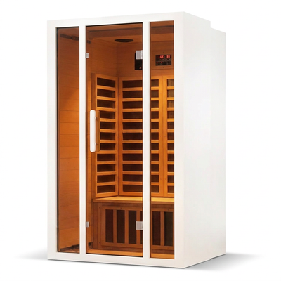 Home Infrared Sauna Built for Daily Wellness, 2 Person Capacity, Hemlock Wood, 6 Carbon Heaters, Low EMF