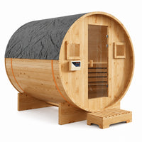 Outdoor Traditional Sauna Built for Shared Wellness, 4-6 Person Capacity, 6KW Heater, Tempered Glass Door