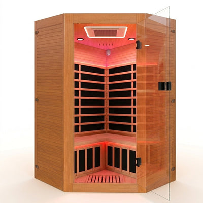 Infrared Sauna Built for Home Wellness, 2180W Heating, 7-Color LED Lights, Oxygen Bar, Bluetooth Speakers